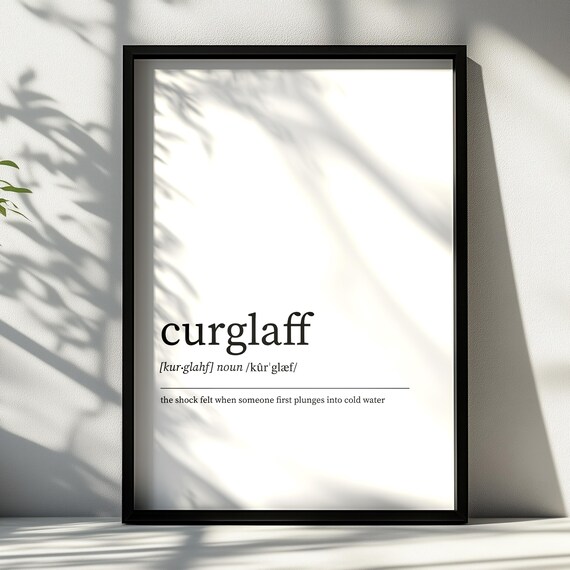 Curglaff Definition Print Minimalist Dictionary Wall Art Various Sizes Prints