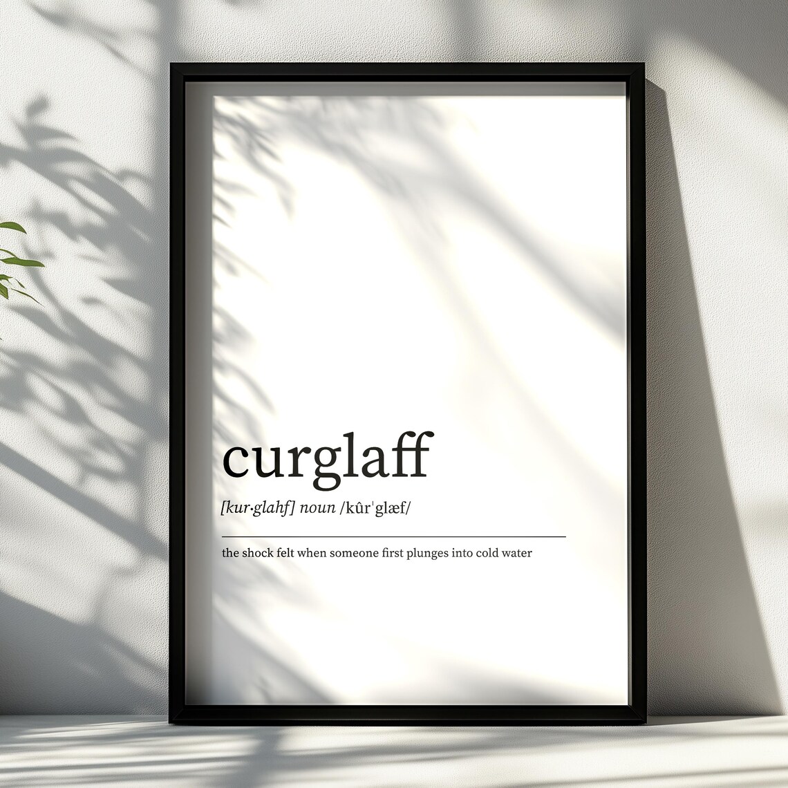 Curglaff Definition Print Minimalist Dictionary Wall Art Various Sizes Prints