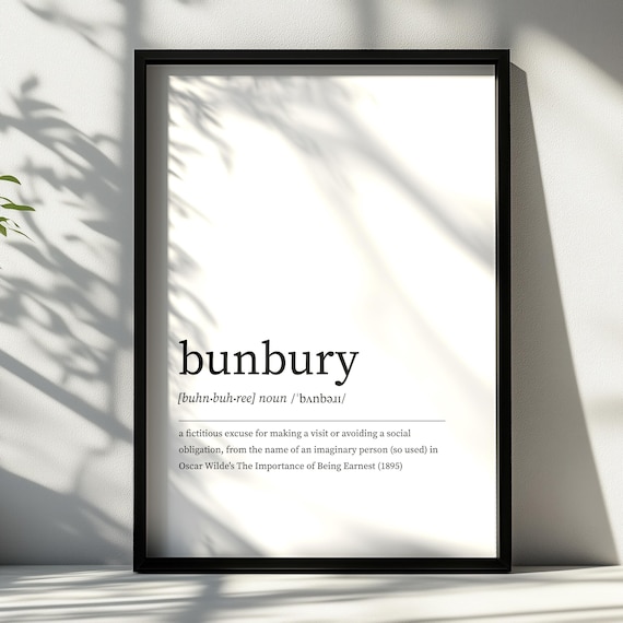 Bunbury Definition Oscar Wilde Literary Minimalist Art Poster