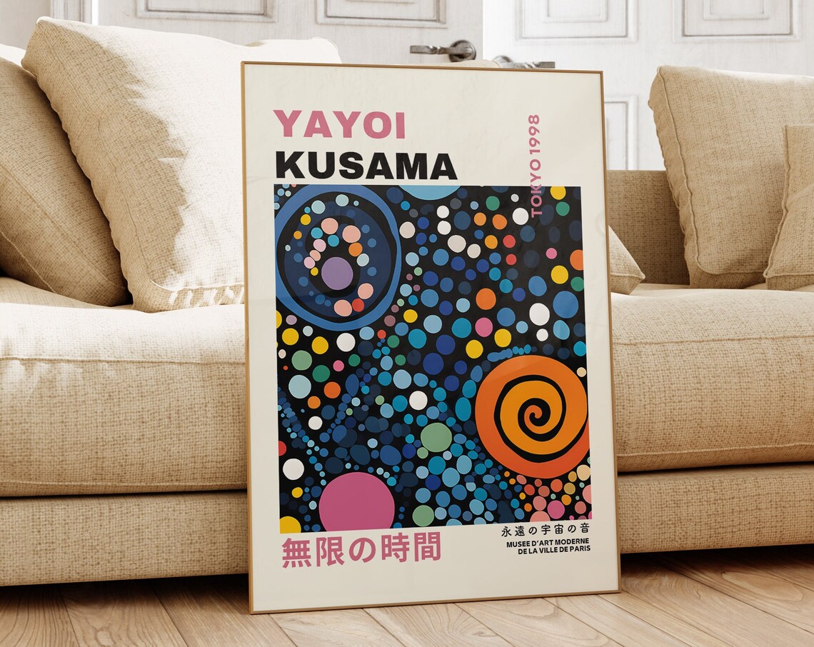 Yayoi Kusama Tokyo 1998 Midnight Cosmic Dots Abstract Art Poster