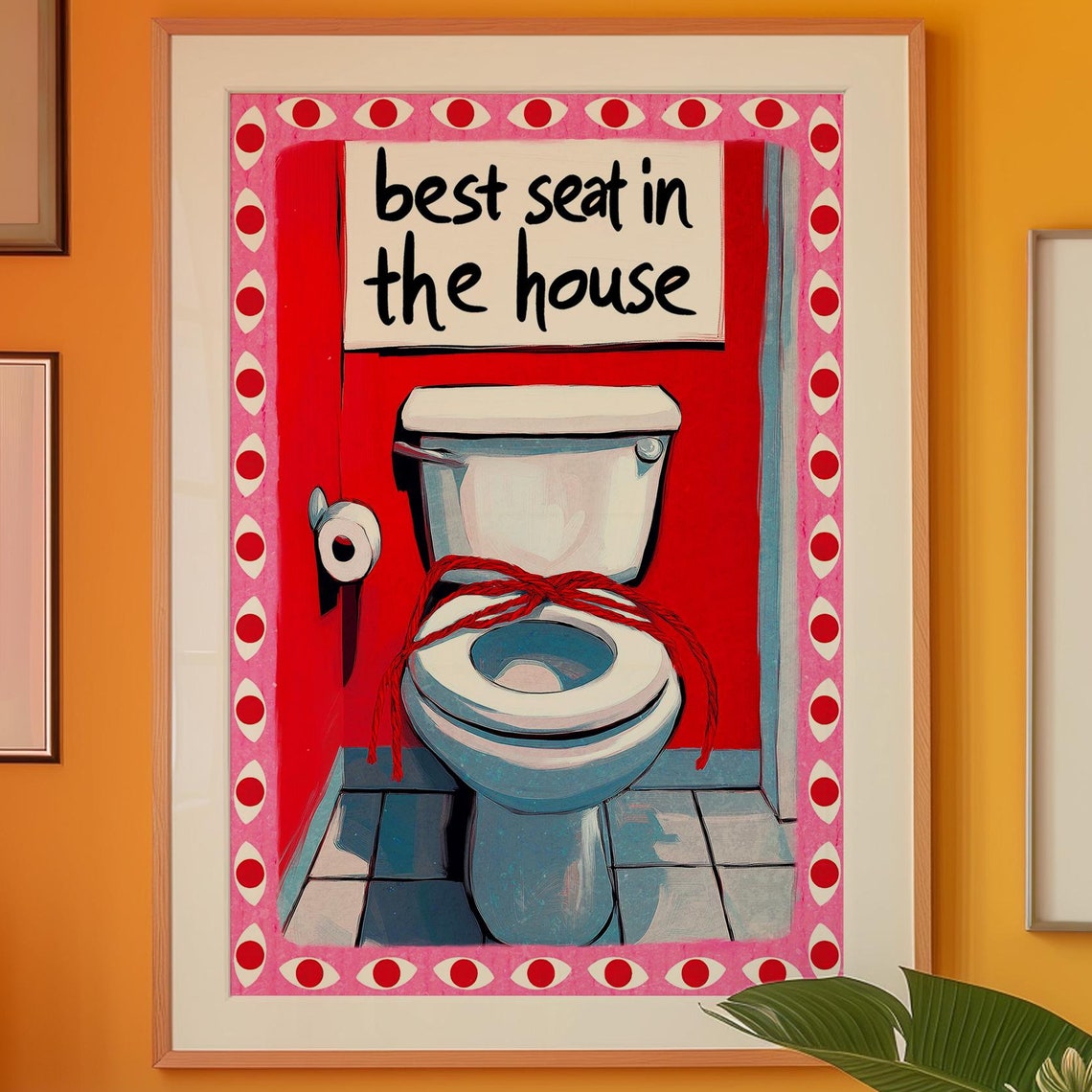 Funny Bathroom Art Print Retro 70s Psychedelic Home Decor
