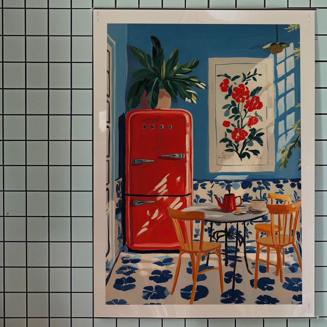 Matisse Kitchen Print Red Refrigerator Kitsch Home Decor