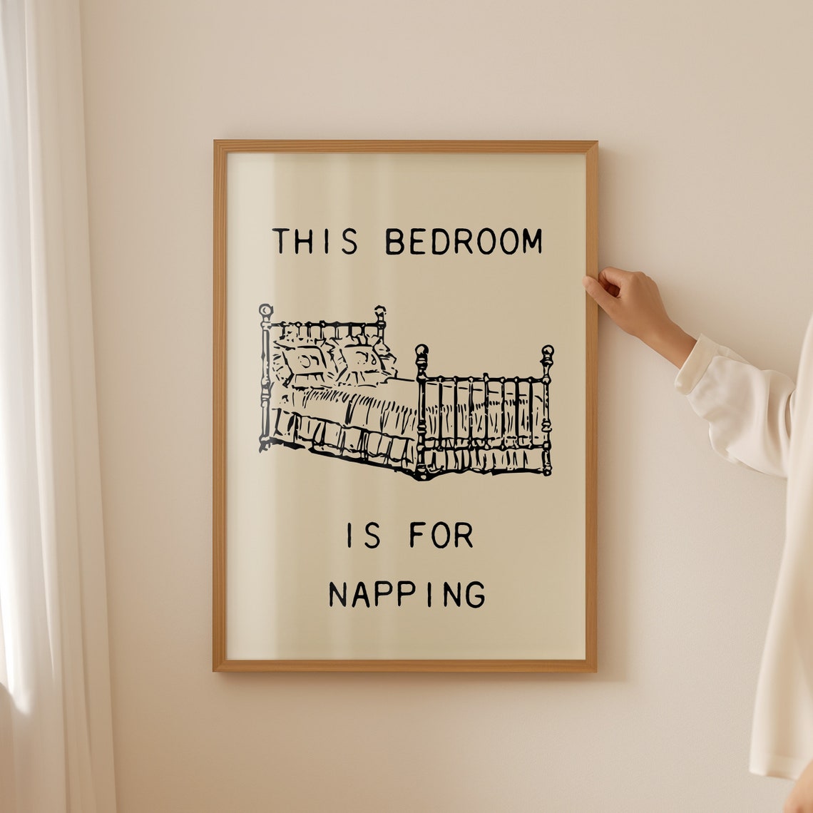 This Bedroom Is For Napping Vintage Bed Sleep Quote Home Decor Poster - Image 3