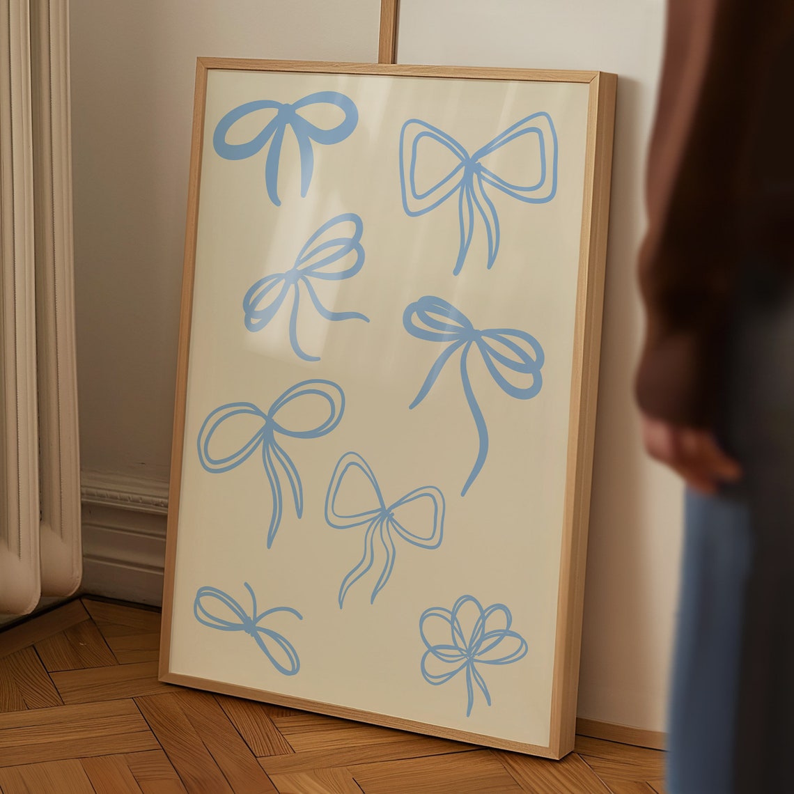 Blue Bow Collage Coquette Aesthetic Trendy Girls Room Poster - Image 3