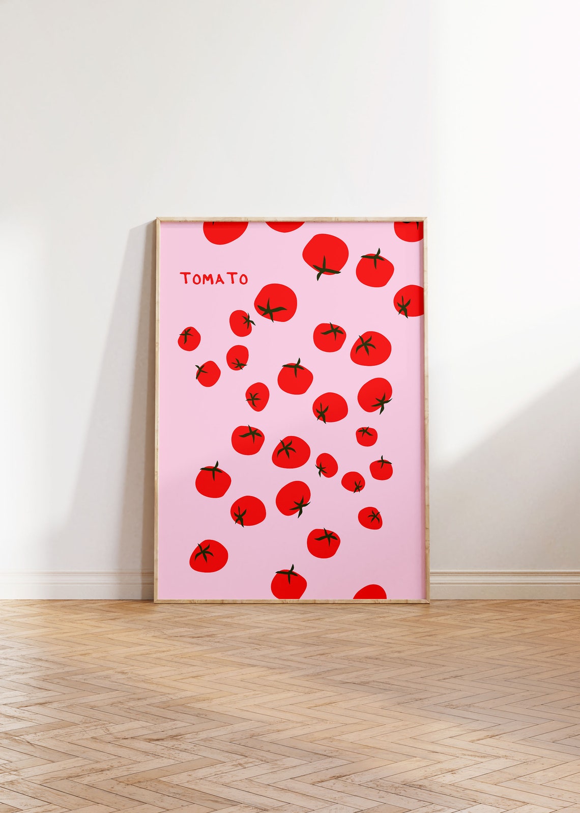 Tomato Red Pattern On Pink Playful Kitchen Food Decor Poster - Image 5
