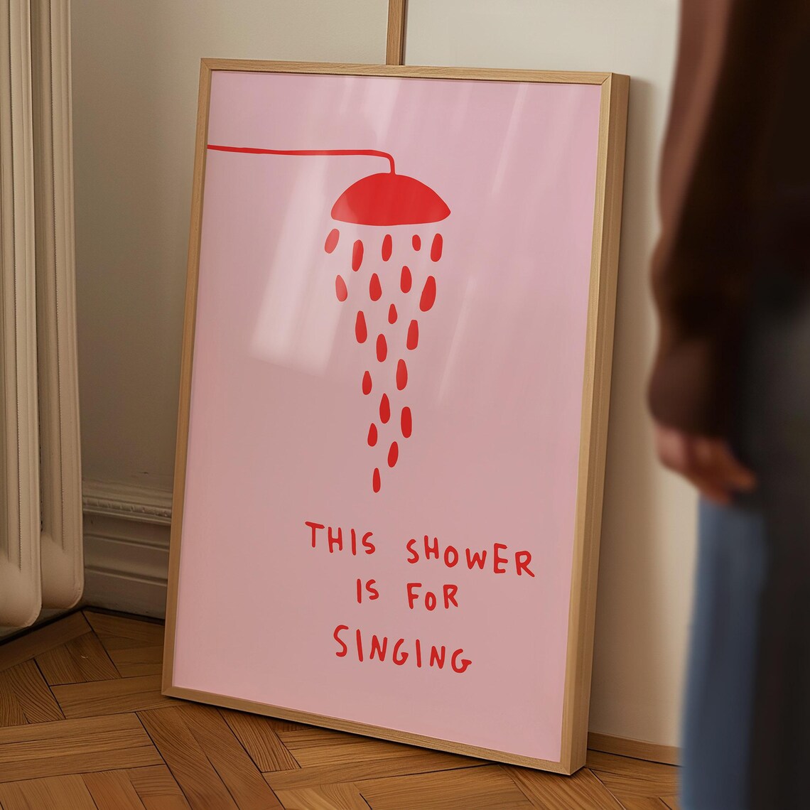 This Shower Is For Singing Retro Bathroom Quote Poster - Image 2