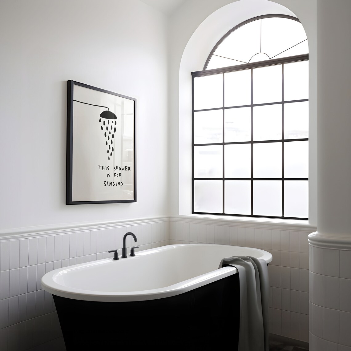 This Shower Is For Singing Funny Bathroom Art Print - Image 2