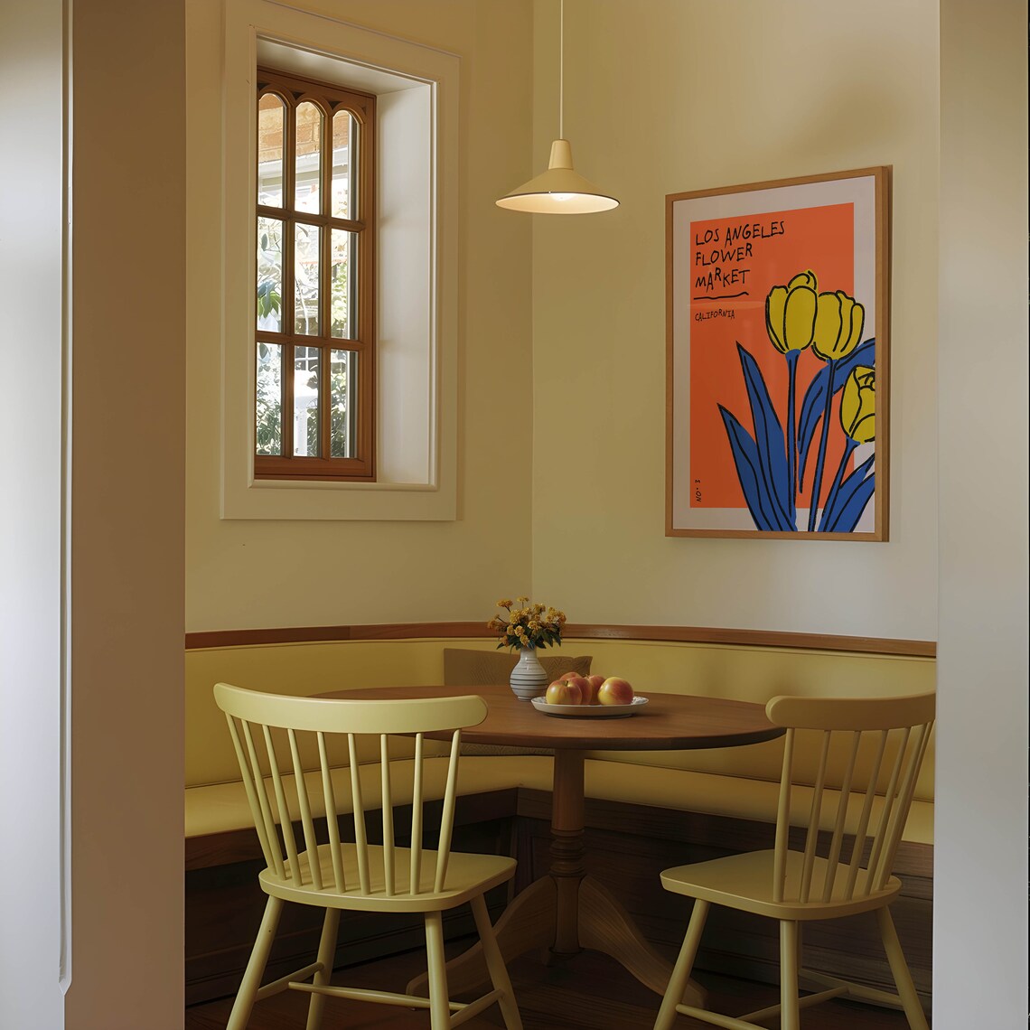 Los Angeles Flower Market California Bold Tulip Orange Art Poster - Image 4