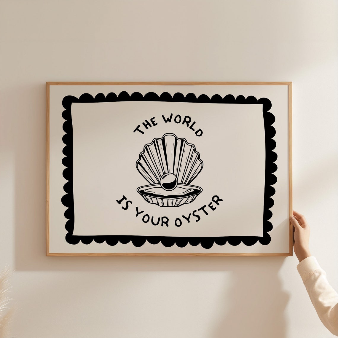 The World Is Your Oyster Pearl Shell Scallop Border Poster Art - Image 4