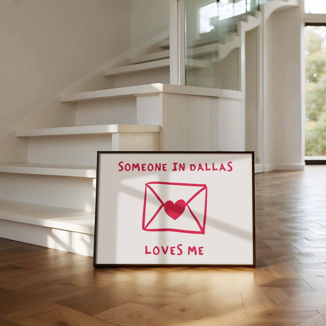 Someone In Dallas Loves Me Love Letter Heart Envelope Poster - Image 3