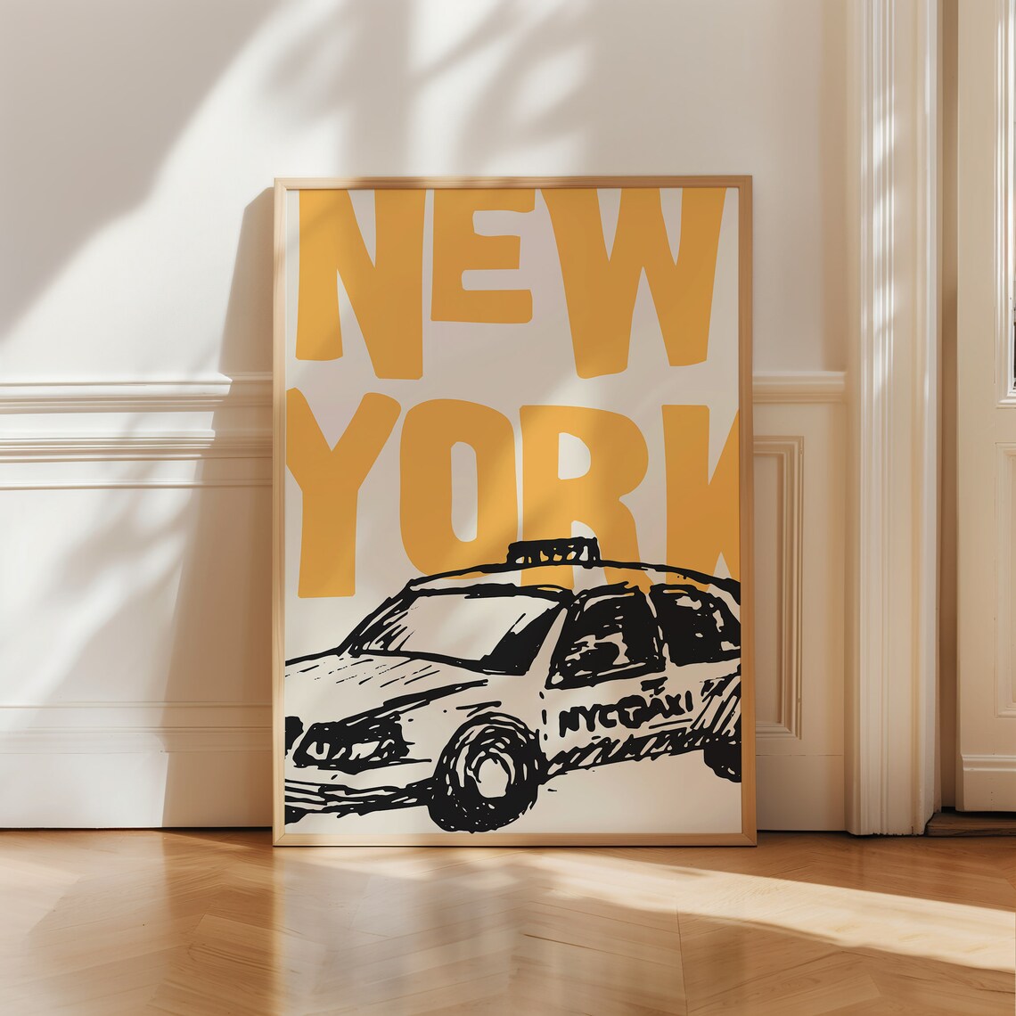 New York Vintage NYC Travel Poster, Yellow Cab - Image 3