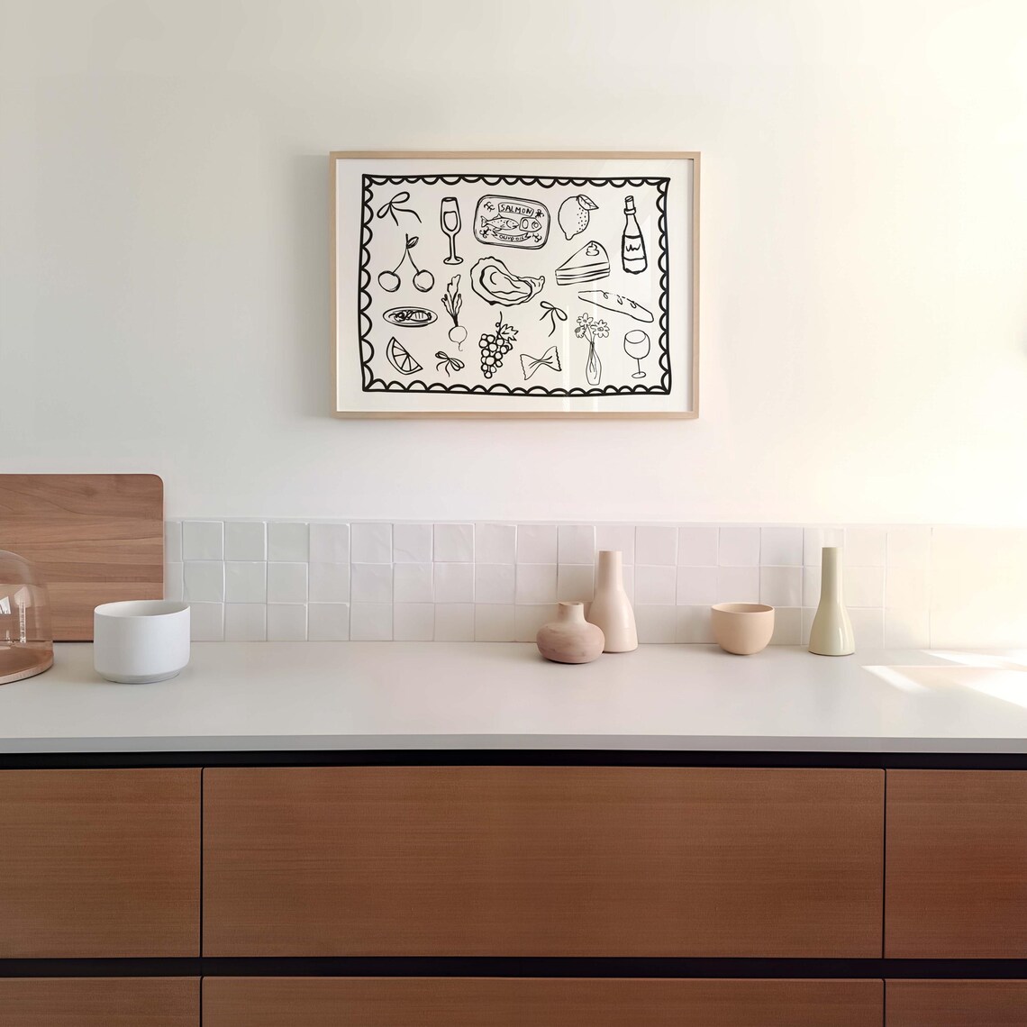 Dinner Party Poster, Retro Kitchen Wall Art - Image 3
