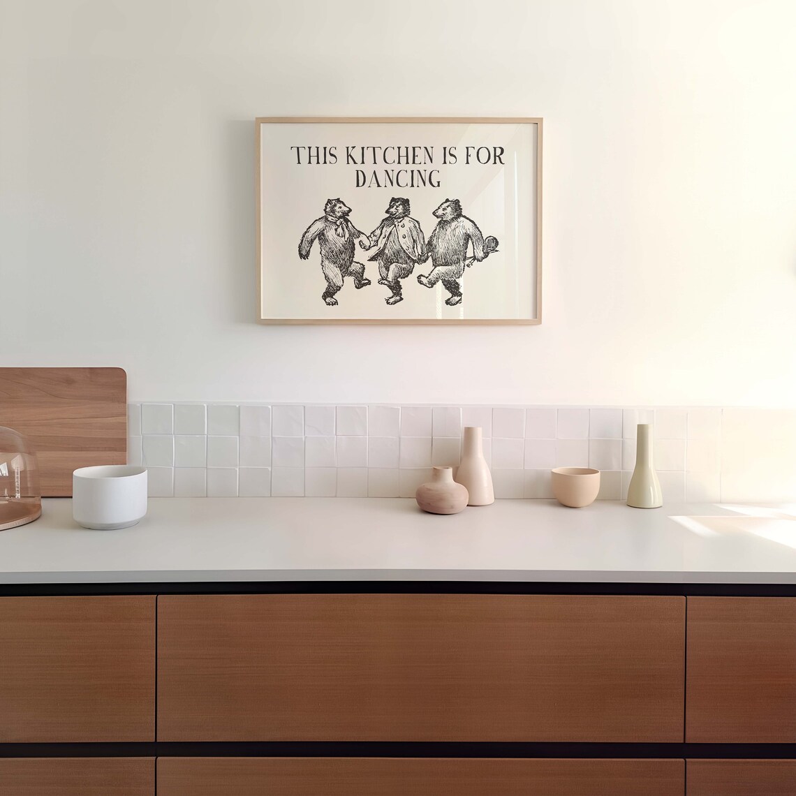 This Kitchen Is For Dancing Print Trendy Horizontal Wall Art Trendy Kitchen Print Retro Print Cute Kitchen Quote Poster Wall Art - Image 3