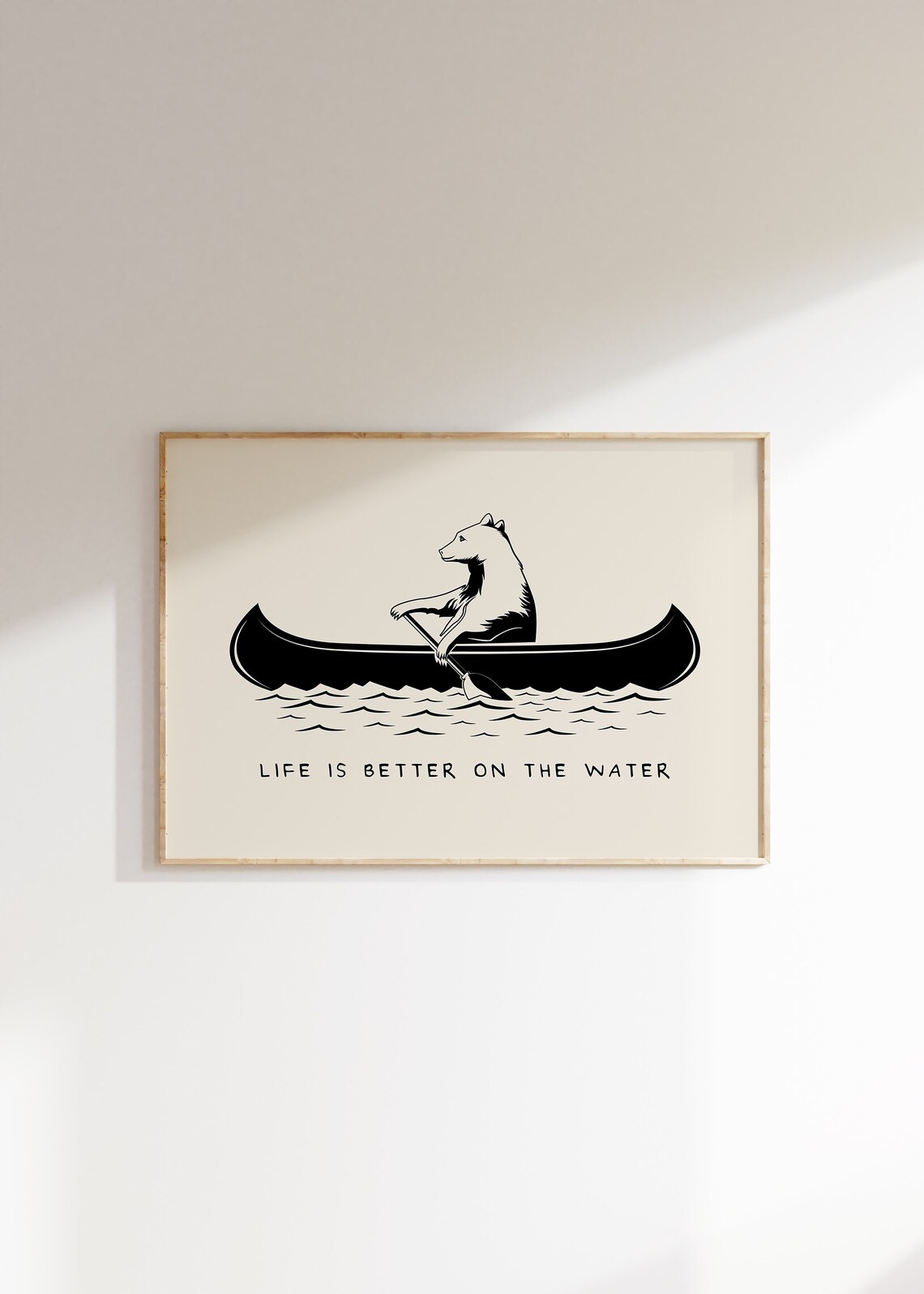 Life Is Better On The Water Bear Canoe Lake Quote Home Decor Poster - Image 3