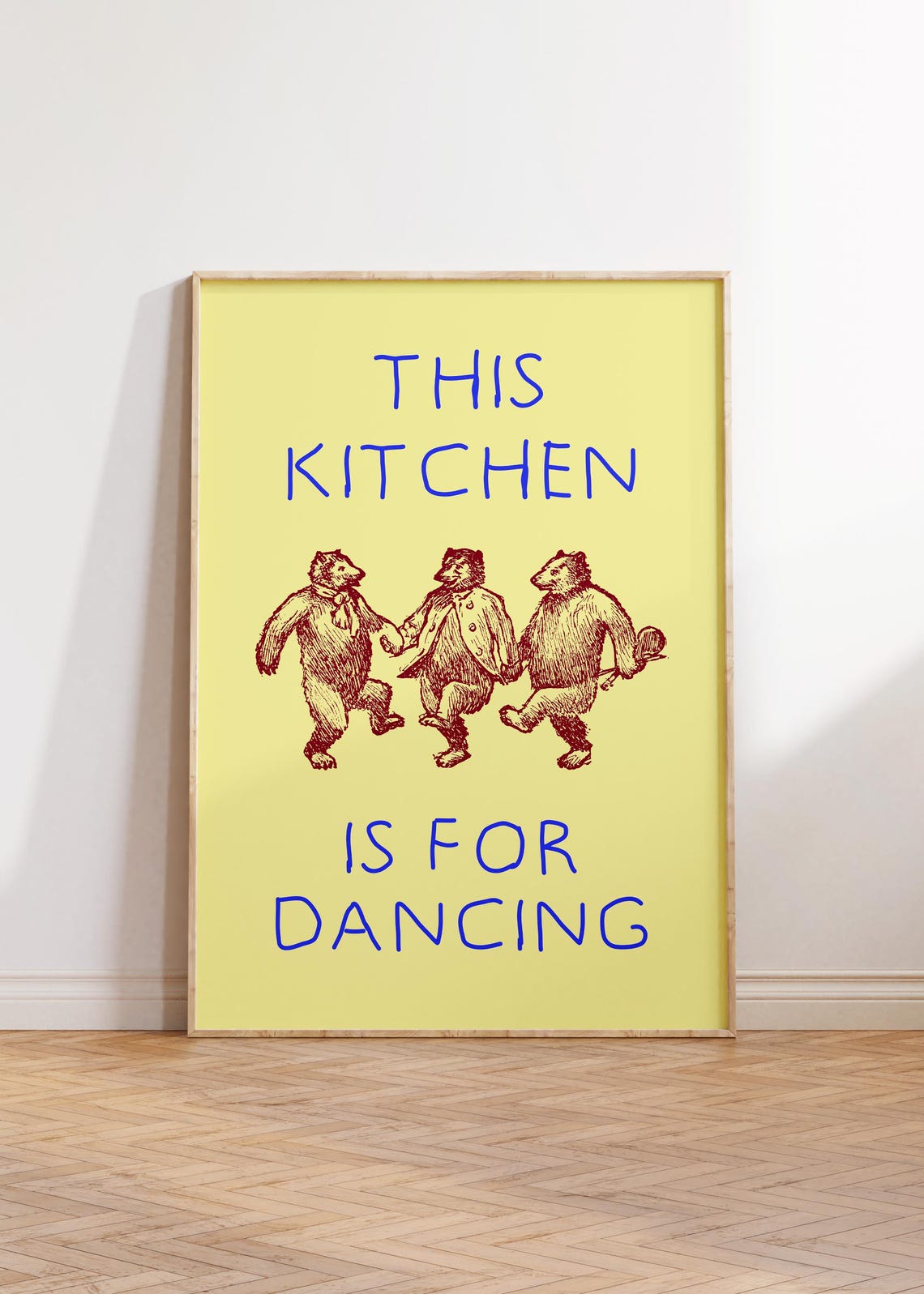 This Kitchen Is for Dancing Vintage Bears Funny Animal Poster