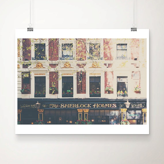 London Photograph Decor Sherlock Holmes Print Pub Travel English Architecture