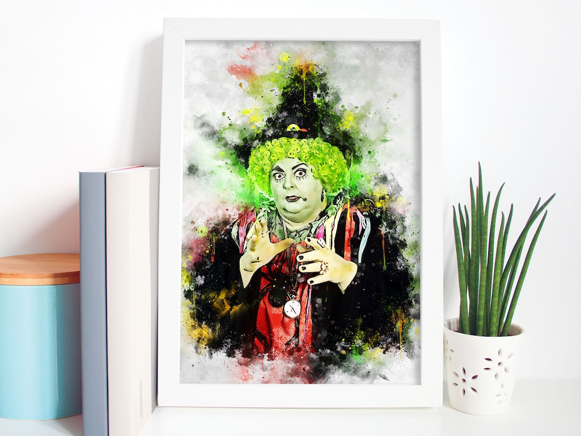 Grotbags Witch Halloween Retro Splatter Art Print