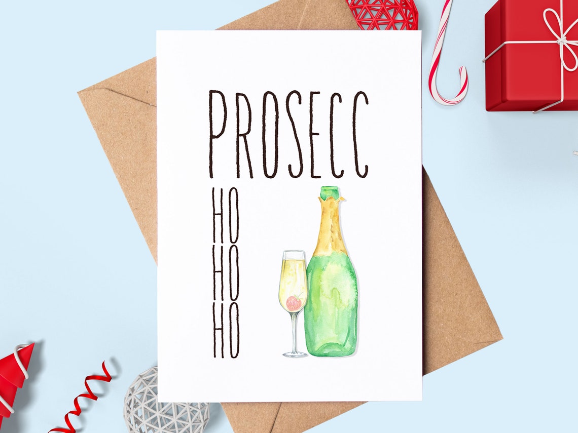 Prosecc Ho Ho Ho Funny Prosecco Christmas Design Cheerful Festive Poster