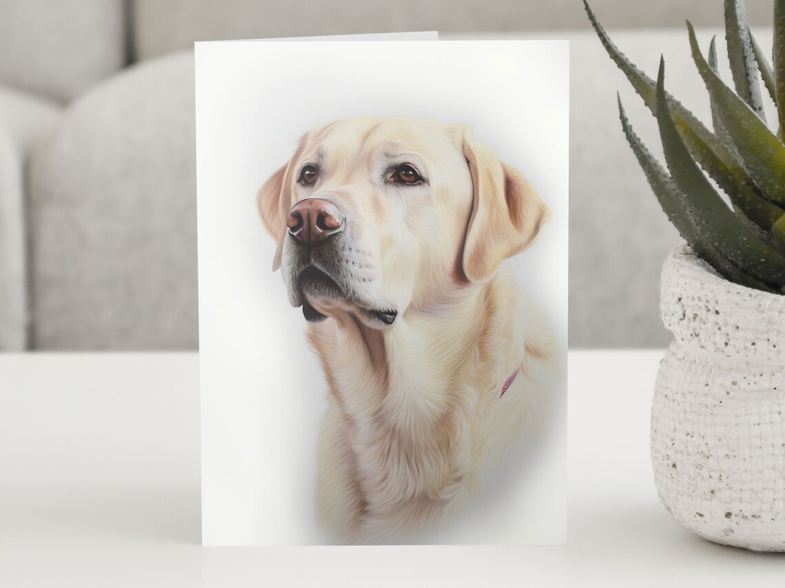 Golden Labrador Personalised Greeting Card, Cute Dog Art