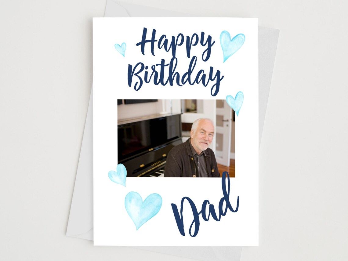 Personalised Photo Card Happy Birthday Dad