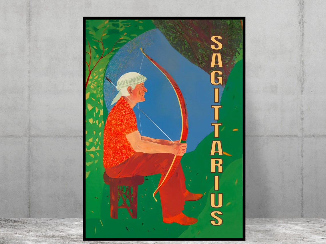 Sagittarius Poster Print Mid Century Home Decor Modern Art Zodiac Star Sign Bedroom