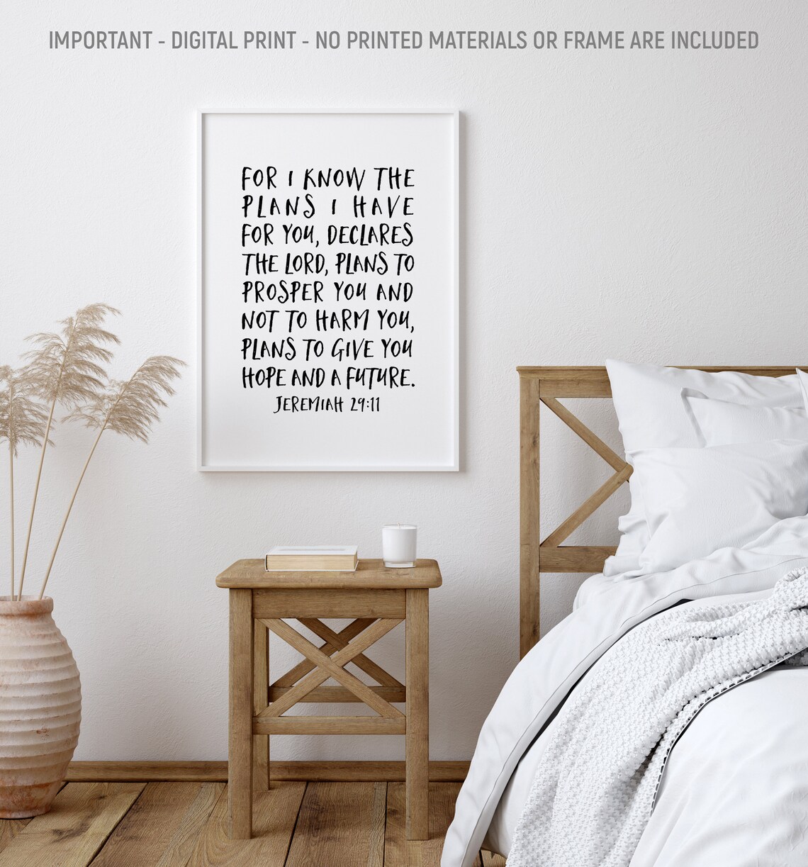 For I Know The Plans I Have For You Jeremiah 29:11 Lettering Poster - Image 2