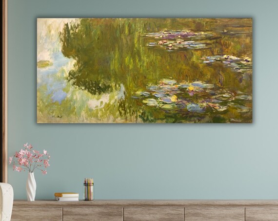 Claude Monet The Water Lily Pond Weeping Willow Garden Reflection Poster