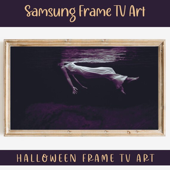 Mystic Floating Woman Underwater Dark Halloween Frame TV Art Wall Print