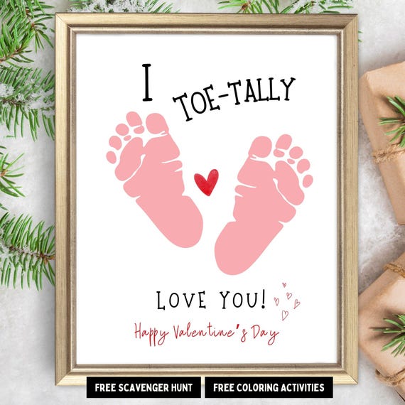 Love Handprint Art Valentine Keepsake Art Print