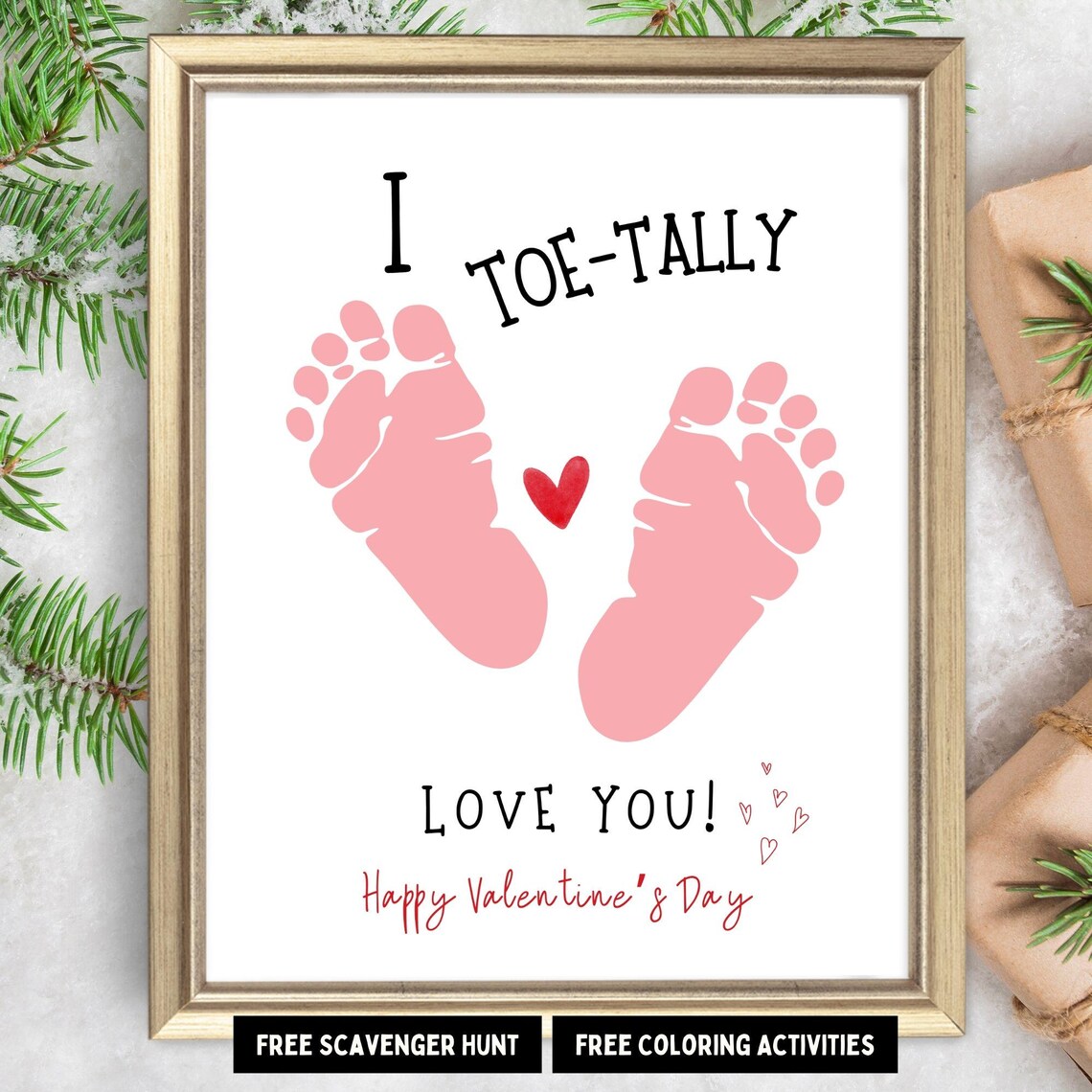 Love Handprint Art Valentine Keepsake Art Print