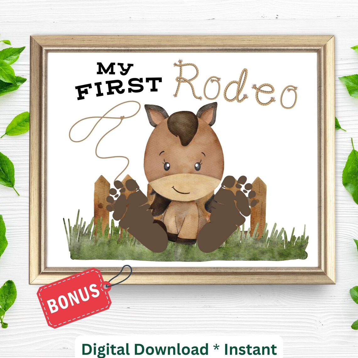 My First Rodeo Handprint Sign, Western Nursery Decor