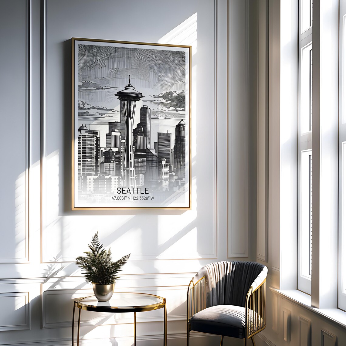 Seattle Space Needle, Iconic Skyline Travel Poster - Image 2