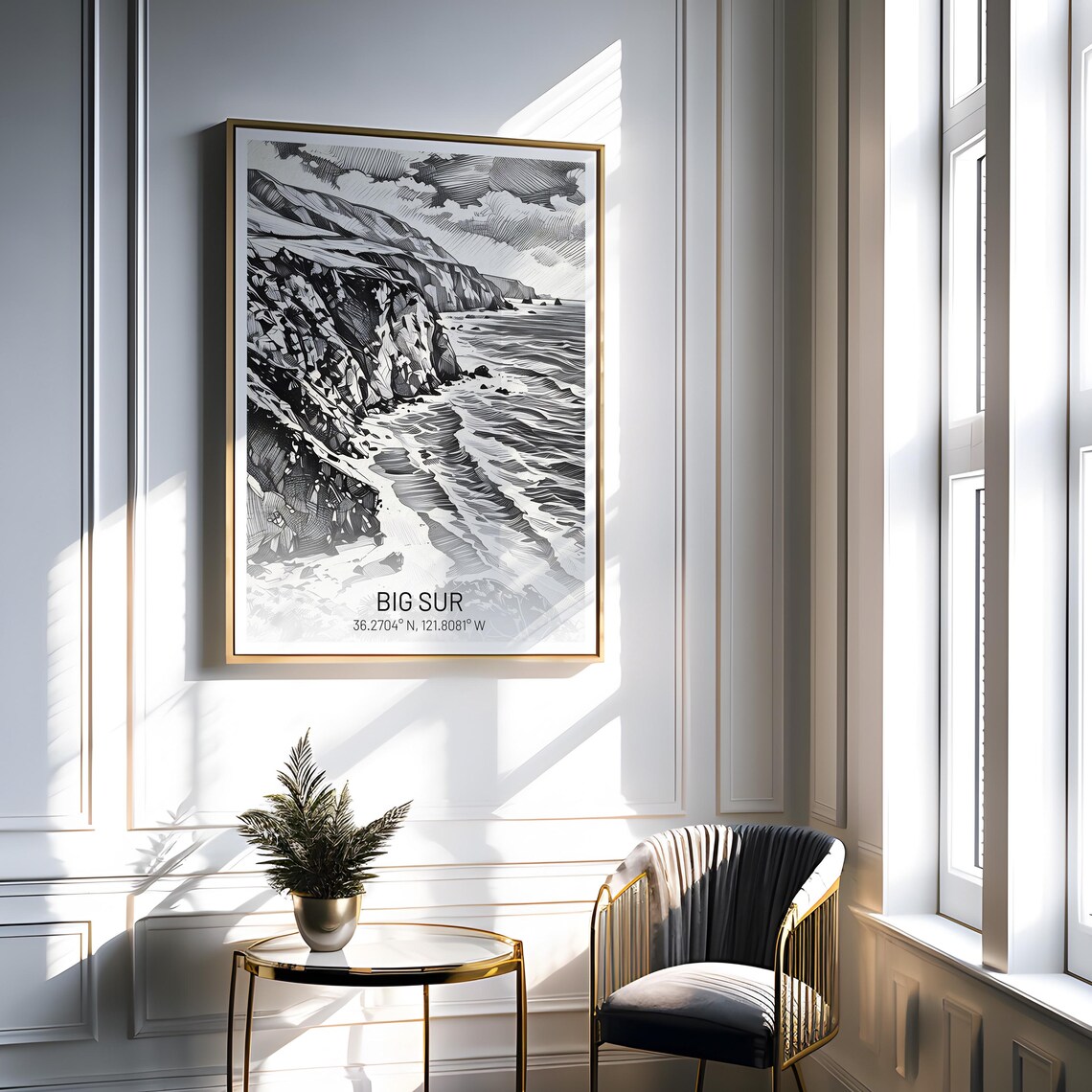 Big Sur Travel Poster, Rugged Coastal Scene - Image 2