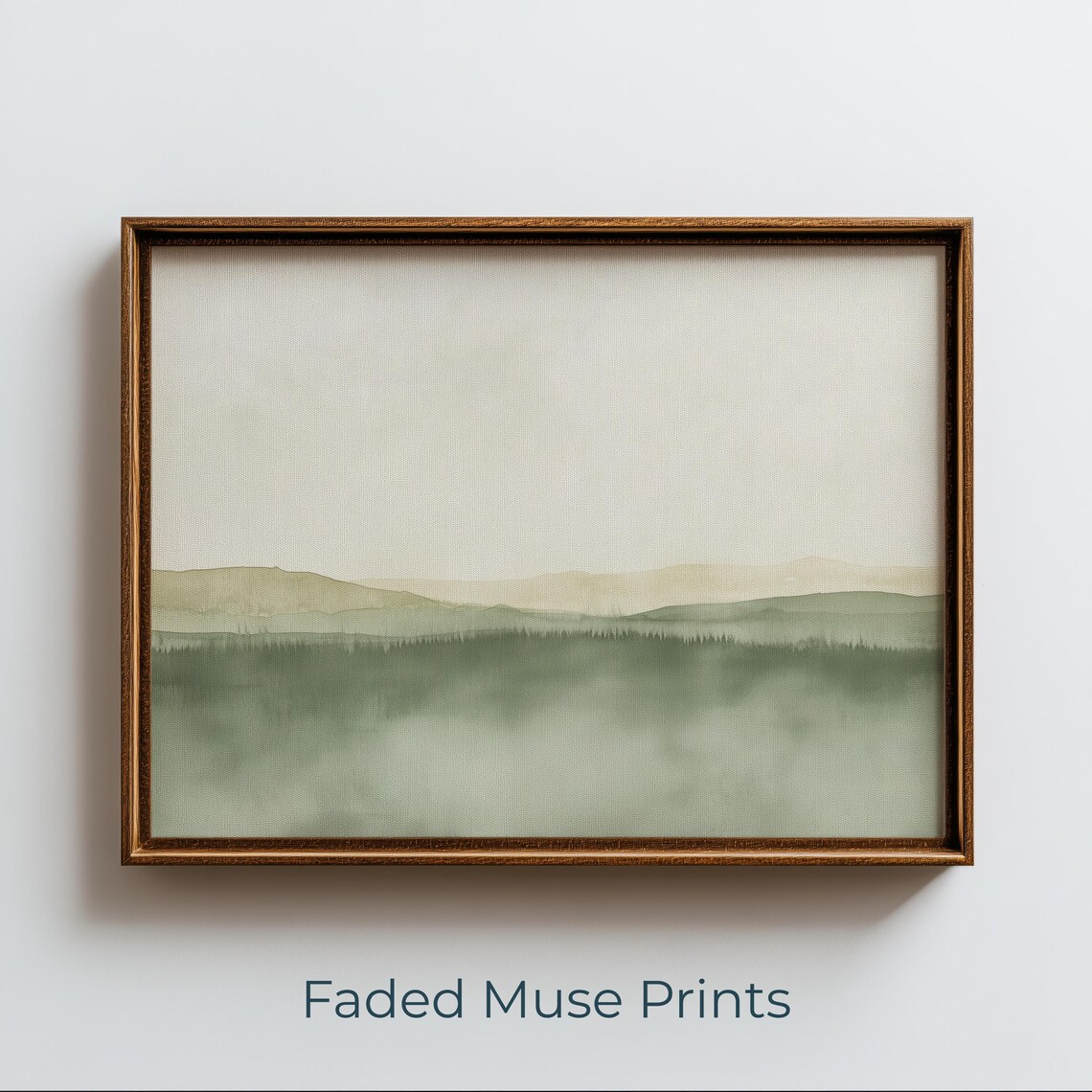 Soft Sage Green Watercolor Hills Minimal Landscape Printable Wall Art Digital Download 3122