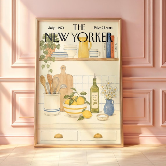 The New Yorker July 1974 Mediterranean Lemon Kitchen Cover Poster