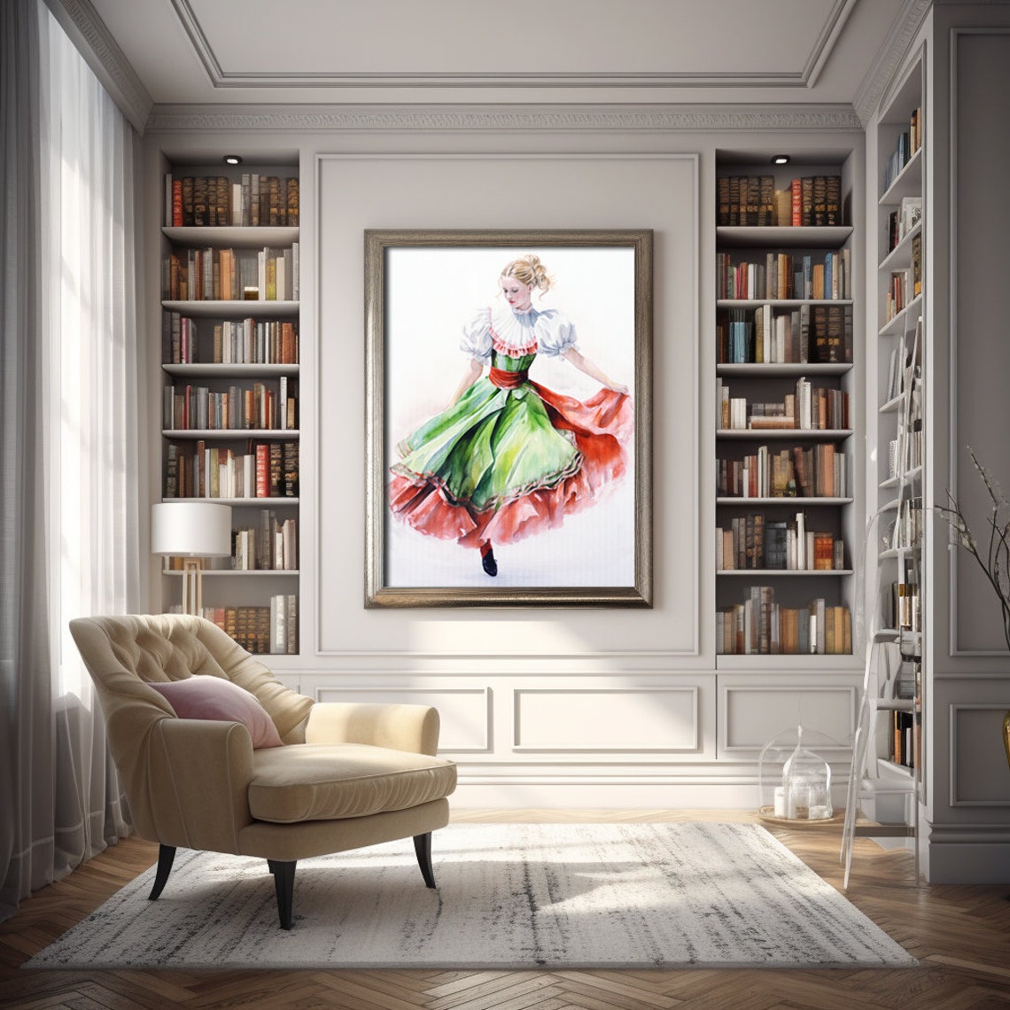 German Folk Dancer Watercolor Traditional Dirndl Dance Poster - Image 4