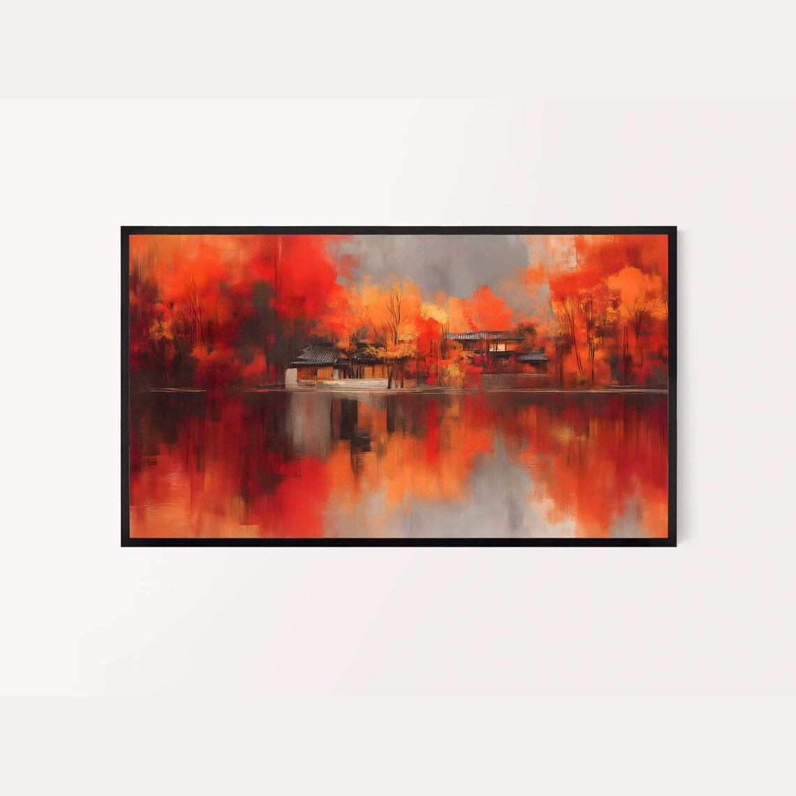 Autumn Landscape Frame Tv Art Korean Abstract Painting