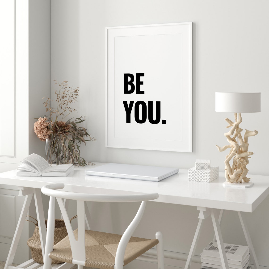 Be You Bold Black Typography Minimalist Affirmation Wall Decor Poster - Image 3