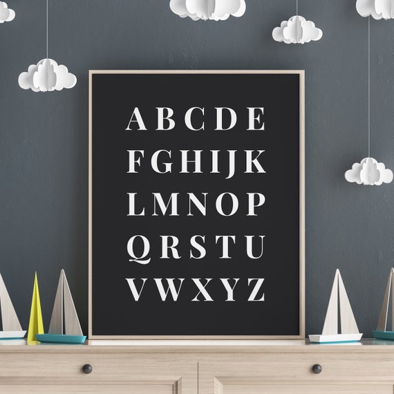 Nursery Alphabet Poster Quote Kids Room Sign Nursery Signs Kids Room Wall Art Nursery Art Abc Print School 5