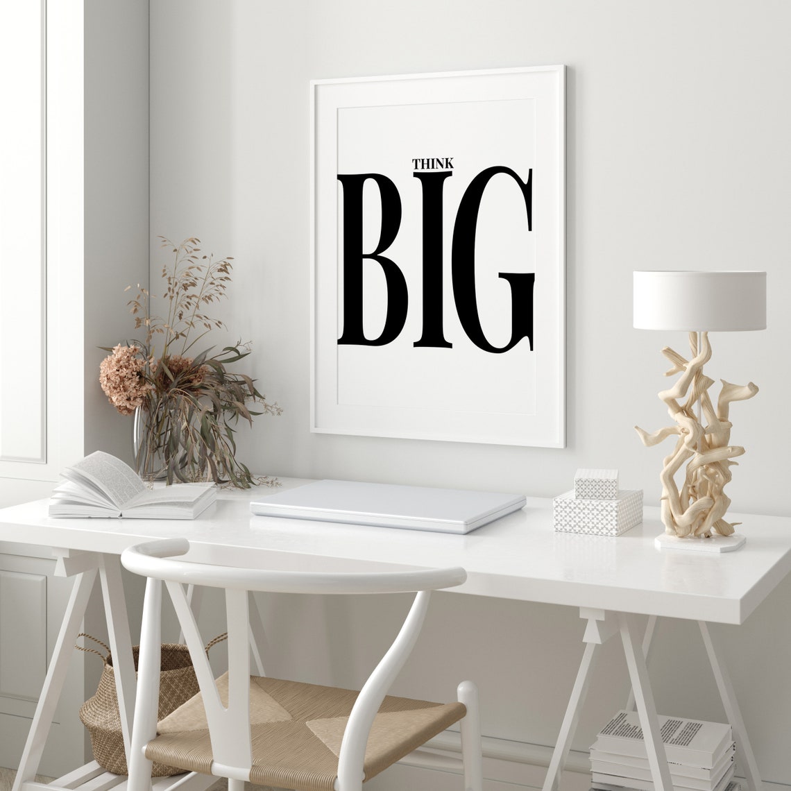 Think Big Bold Black Serif Motivational Success Typography Poster - Image 3