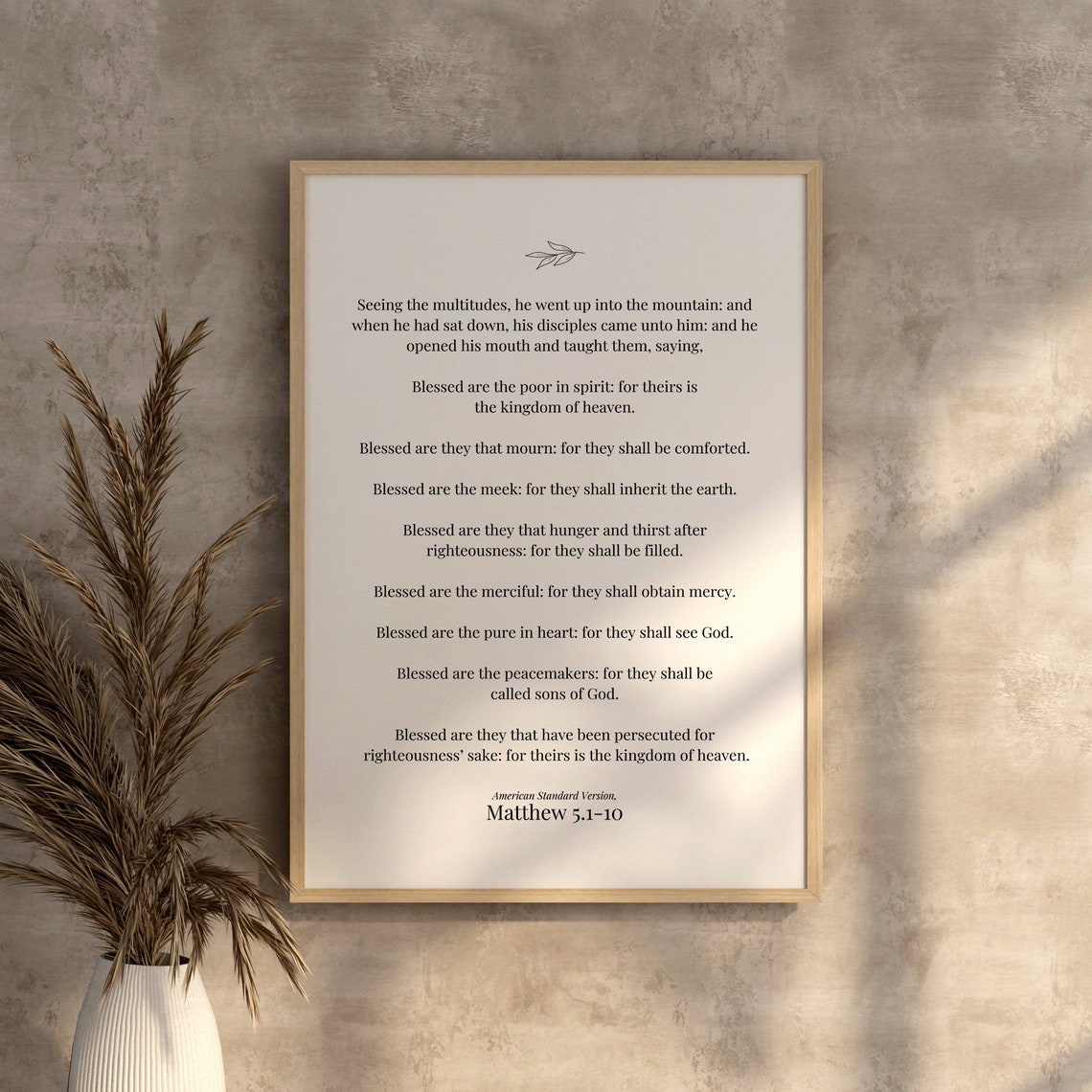 Matthew 5.1-10 Beatitudes Bible Verse Scripture Minimalist Poster - Image 2