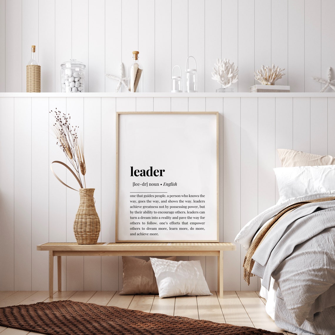 Leader Dictionary Definition Great Leadership Inspiration Quote Poster - Image 3