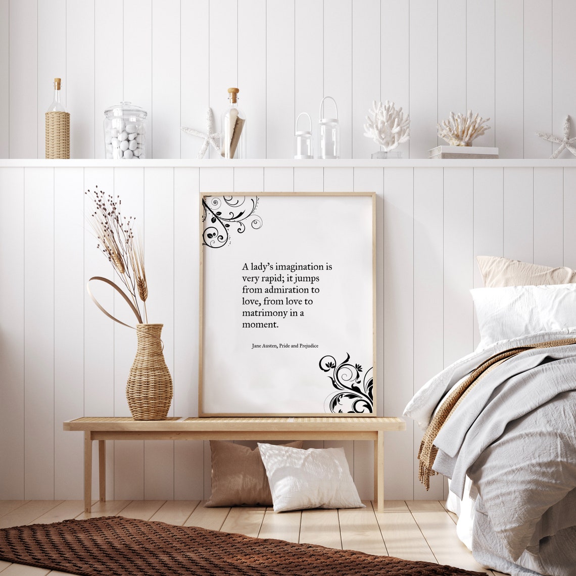 Jane Austen Lady's Imagination Quote From Pride And Prejudice Poster - Image 3