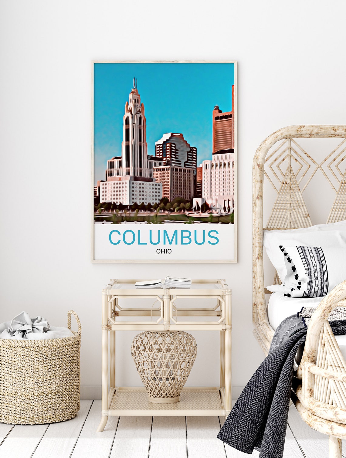 Columbus Travel Print Columbus Art Columbus Wall Art Columbus Poster Columbus Souvenir Columbus Travel Columbus Poster Columbus Ohio - Image 2
