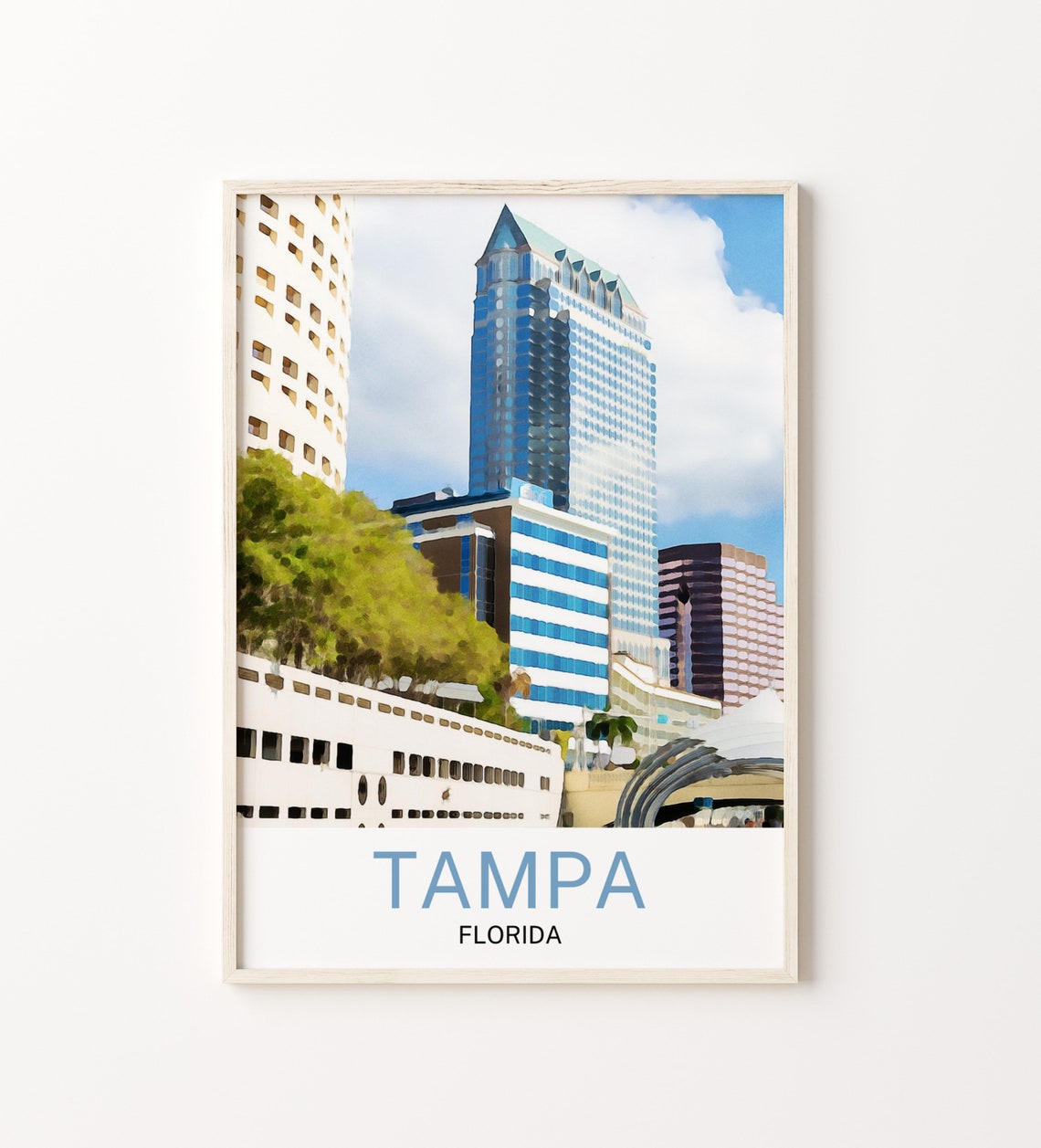 Tampa Travel Print Tampa Wall Art Tampa Art Tampa Artwork Tampa Art Print Tampa Gift Tampa Poster Florida Print Tampa Florida Travel
