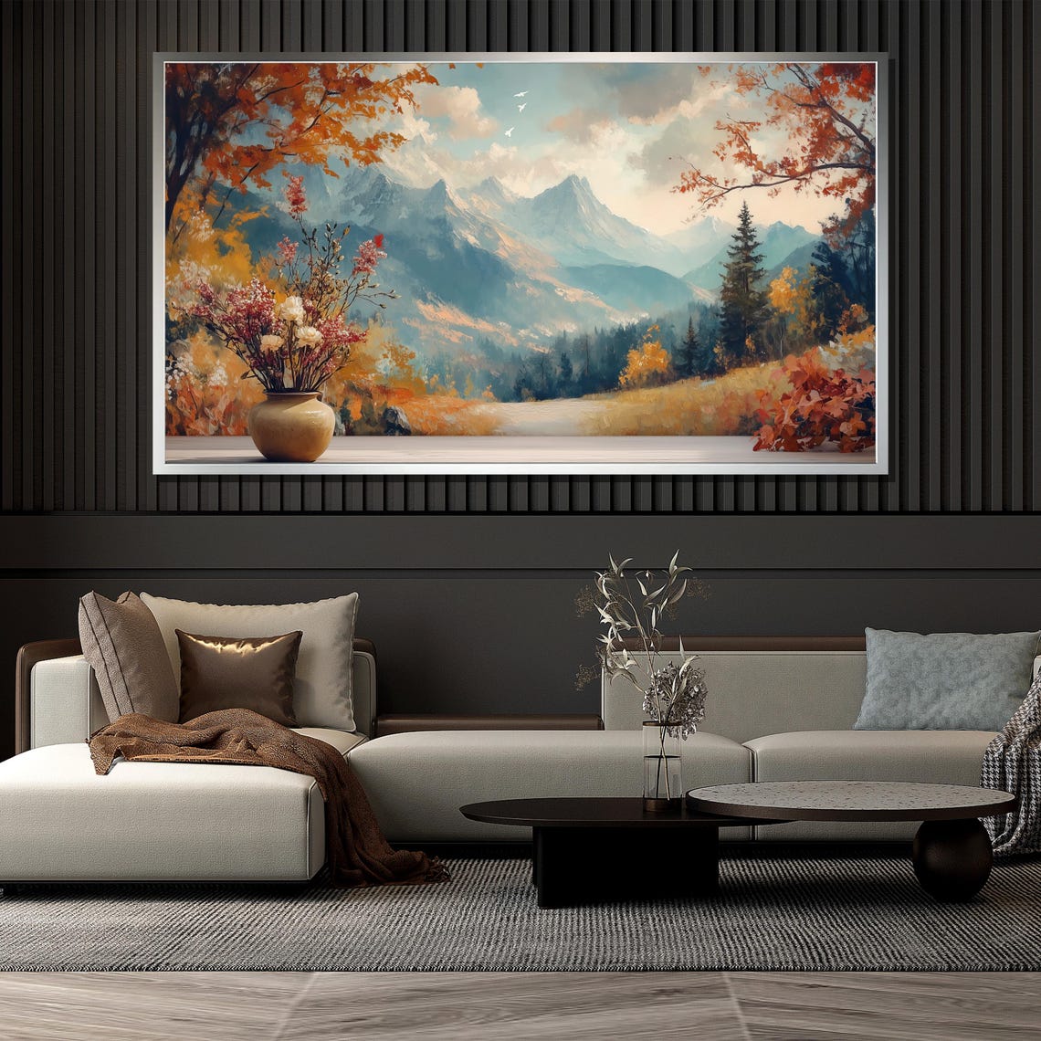 Vase Autumn Flowers Mountain Meadow Fall Colors Still Life Poster - Image 4