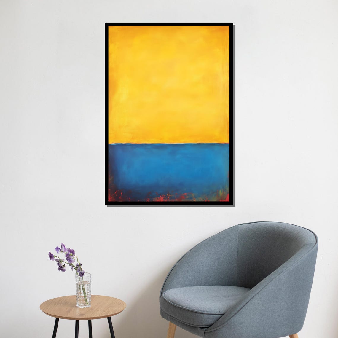 Mark Rothko Yellow Blue Bright Color Field Abstract Art Print - Image 5