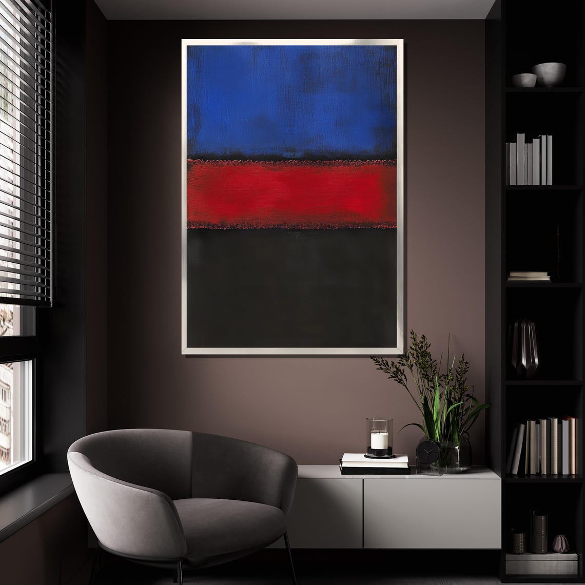 Mark Rothko Blue Red Black Primary Color Field Abstract Print - Image 4