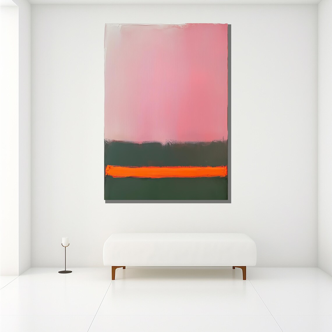 Mark Rothko Painting Pink And Orange Abstract Art Modern Wall Decor Mid Century Gift Large Artwork - Image 2