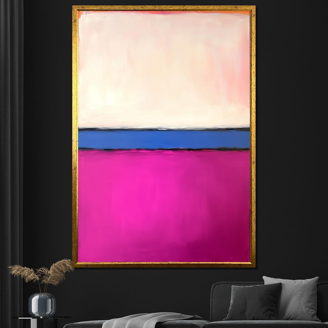 Mark Rothko Style Pink Blue And Magenta Stacked Color Field Poster